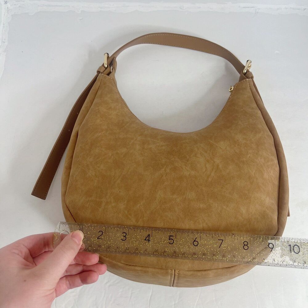 NWOT 4th and Reckless Una Faux Suede Crescent Bag in Brown Purse Handbag - Picture 10 of 11